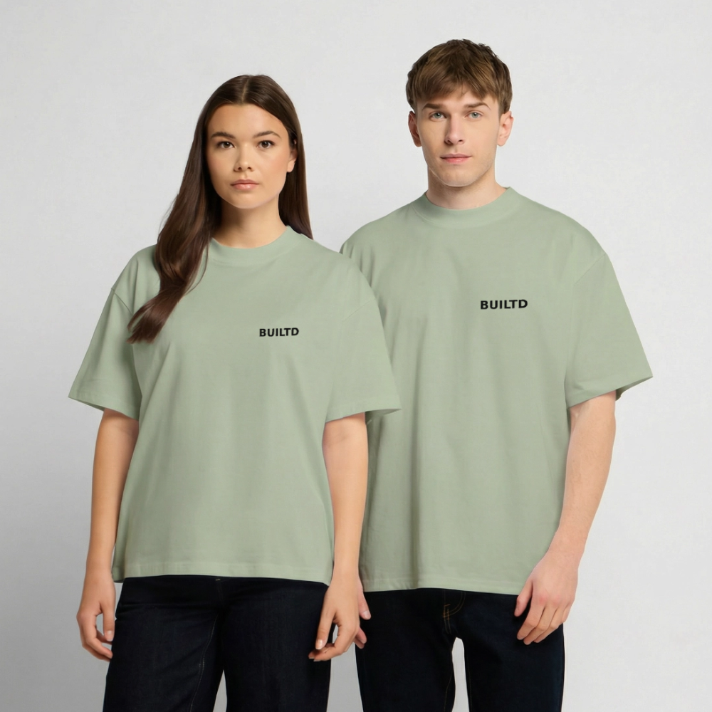 Heavy Oversize T-Shirt - Leichtes Salbeigrün 